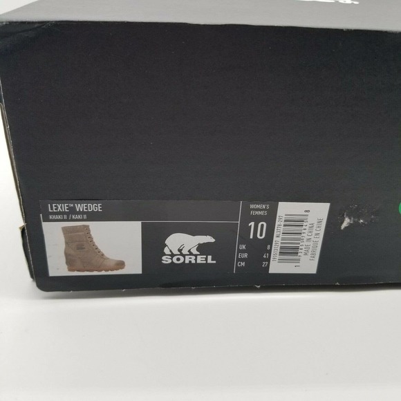 Sorel Women's Lexie Wedge Khaki II Winter Ankle Boots NL3778-297 Size 10 - Picture 10 of 11